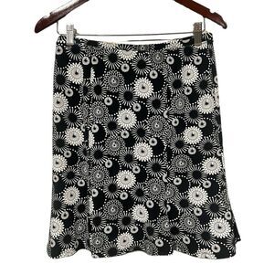 Express 90s Y2K A Line Mini Skirt Stretchy Small Black Floral Fairygrunge Goth